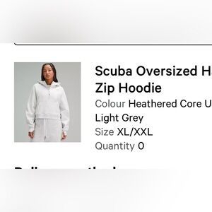 Lululemon scuba oversized half zip hoodie